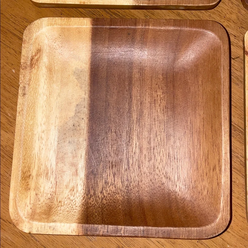 4 Crate&Barrel 5.75” appetizer wood plates